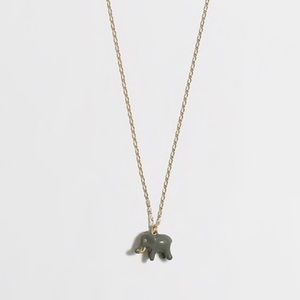 J Crew Grey Enamel Elephant Necklace